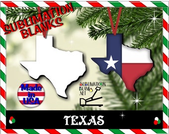 Ss STATE OF TEXAS Sublimation Blanks Christmas Ornaments Photo Ornament Gift Home Decor Wholesale Custom Ornament Blanks for Sublimation Diy