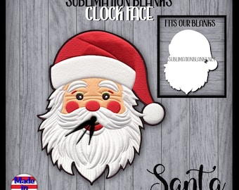 SUBLIMATION CLOCK FACE -Sublimation Blanks - Clock Hardware - Diy - Clock Kit - Wall Clock - Decor - Santa Claus face Christmas decorations