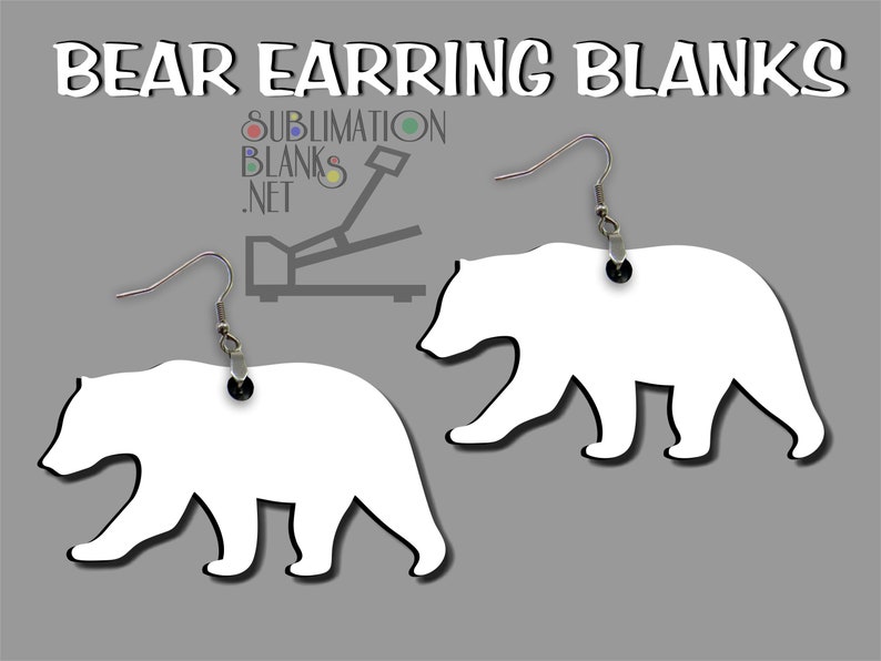 DOUBLE Sided Earrings SUBLIMATION Blanks Mama Bear Earrings Wholesale Cute Earrings Dangle & Drop Earrings Jewelry Blanks Mothers Day gifts image 4