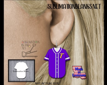 DS Softball Baseball Jersey DANGLE Earrings SUBLIMATION Blanks jewelry Fun Earrings Cute Unisub Diy Earring Softball Mom Baseball Mom