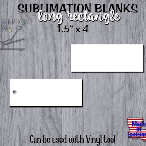 Sublimation RECTANGLE INOX Simple face en Mdf Unisub Panneau dur effaçable à sec Porte-clés Porte-noms Ornements Breloques bricolage 1,5 x 4 1 x 3