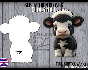 SUBLIMATION CLOCK FACE -Sublimation Blanks - Clock Hardware - Diy - Clock Kit - Wall Clock - Decor - highland cow - farmhouse - dairy cow