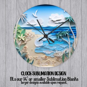 3d Sand Sea Beach Ocean Seashells Png Printable Digital Paper Art Clock ...