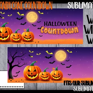 VINTAGE HALLOWEEN Decorations Jack O lantern PNG Sublimation Design Digital Download Candy Cane Countdown Printable diy Do it yourself