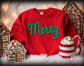 Regalo personalizado para NIÑO PEQUEÑO Sudadera BORDADA personalizada Hilo de chenilla Equipo Día de juego Ropa Letras suaves Camisetas Espíritu de equipo Regalo para beso