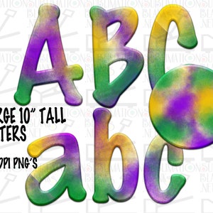 WaterColor, Alphabet, MARDI GRAS PNG, Font png, Letters, Png, Alphabet, Monogram, Sublimation Designs Downloass, purple, green, gold, png