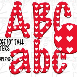 Alphabet, Sublimation Designs Downloass Red White Hearts, Alphabet PNG, VALENTINE Png, Font png, Letters, PNG, Monogramdigital download ,Diy