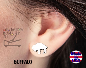 BUFFALO STUDs Ohrringe SUBLIMATION Rohlinge Bulk Großhandel Ohrringe Niedlich Ohrringe Schmuck diy Holz Mdf Rohlinge Spaß Ohrringe Handmade