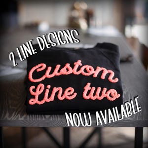 Embroidered Sweatshirts CUSTOM 2 LINE Personalized Yarn Gifts for Her Gifts for Him Chenille Yarn Game Day Customized Team Spirit Shirts