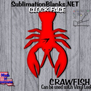 CRAWFISH CLOCK FACE blanks Sublimation Blanks for Sublimation Wall Decor Wall Clock Home Decor Cajun decor Cajun Kitchen Farmhouse Decor diy