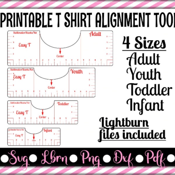 SVG Tshirt Ruler, imprimable, T shirt ALIGNMENT, Design Placement Tool Centering Tool, T shirt Center, Svg Cut Files Svg Dxf Laser Glowforge