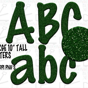 Png, Digital, Alphabet, GREEN GLITTER Png Font Png LetterScrapbook AlphabetClipart sublimation png svg files for cricut ,Diy