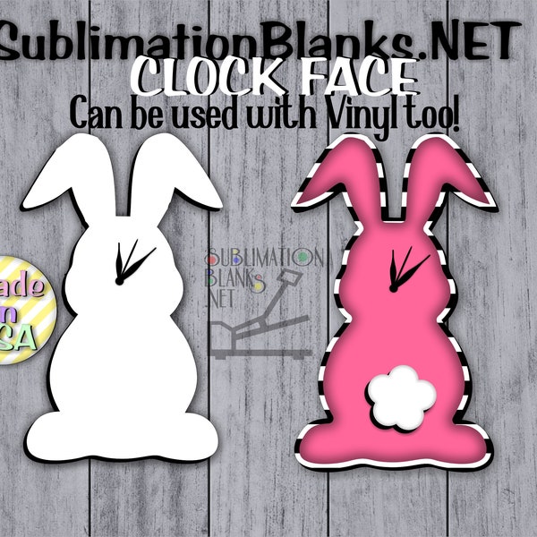 Easter Bunny Rabbit CLOCK FACE Sublimation Blanks for Sublimation Wall Decor wall clock home decor Photo clock Easter Decor Dye Sublimation