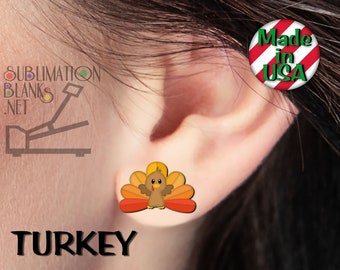 TURKEY Earrings Studs Earrings SUBLIMATION Blanks Wholesale Cute Earrings Jewelry Blanks Holiday Earrings Thanksgiving Earrings Stud diy