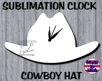 CLOCK FACE Cowboy Hat Sublimation Blanks Personalized Custom diy Wall Decor Gifts wall clock home decor wood mdf Farmhouse Country & Western