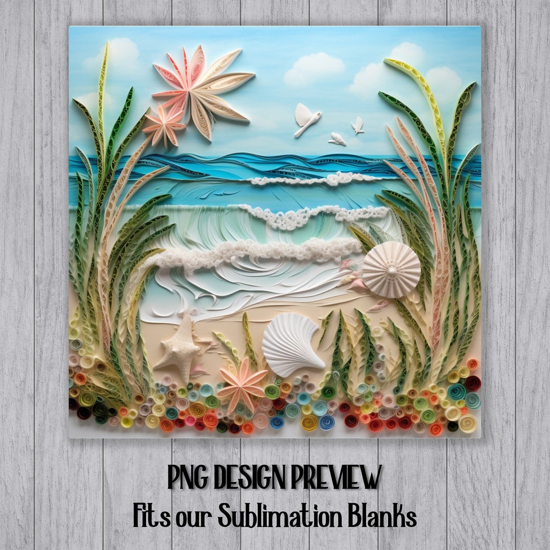 3d Sand Sea Beach Ocean Seashells Png Printable Digital Paper Art Clock ...