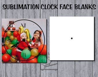 SUBLIMATION CLOCK FACE -Sublimation Blanks - Clock Hardware - Diy - Clock Kit - Wall Clock - Decor -  square tiles -