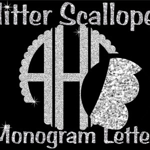 Png, Digital, Sublimation Designs Downloads SILVER GLITTER Scallop Monogram Font Large 10&quot; FontAlphabet Letters Scrapbook Digital Downloads