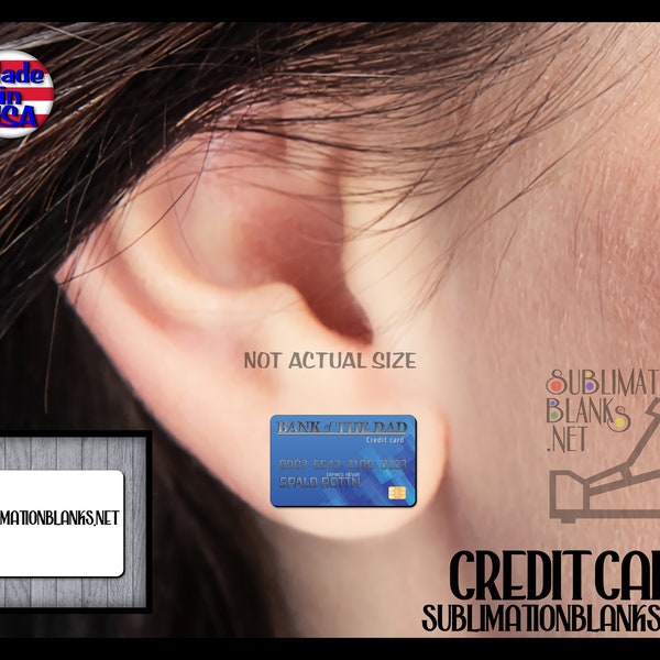 STUD Earrings CREDIT CARD SUBLIMATIOn Blanks Earrings Single Sided Rectangle Earrings Bulk Wholesale Earrings Cute Earrings jewelry diy