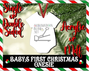 ss FIRST CHRISTMAS Sublimation Blanks Christmas Ornament Personalized Custom Ornament with your Picture Wholesale Bulk Baby Bodysuit clothes