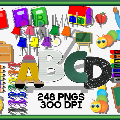 Back to School Doodle Letters Alphabet PNG Hand Drawn Upper - Etsy