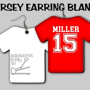 Single Sided Earring Blanks JERSEY SCRUB Top Earrings TSHIRT Sublimation Blanks Sublimation Earrings Wholesale Prices Multiple Sizes diy
