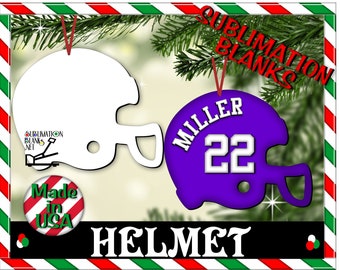 ss FOOTBALL HELMET SUBLIMATION Blanks Christmas Ornament Picture Ornament Photo Gift Christmas Decor Wholesale Football Coach Gift Diy