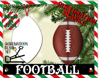 Double Sided FOOTBALL Sublimation Blanks Christmas Ornament Personalized Custom Ornament Picture Wholesale Bulk Sports Diy Football Gift