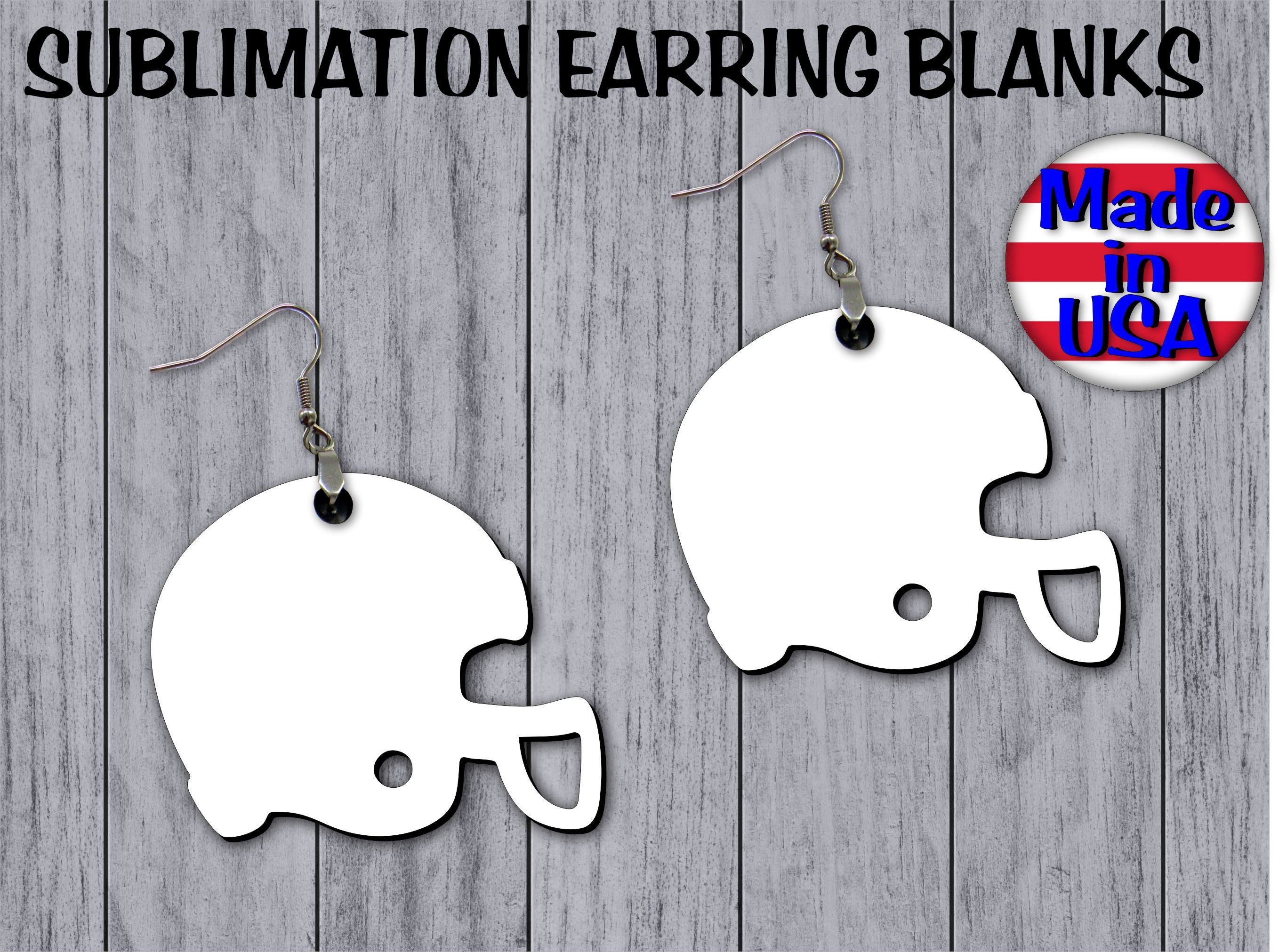 Football Helmet SINGLE Sided Earrings SUBLIMATION Blanks Earrings Team ...