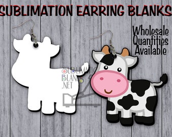 SINGLE Sided Earrings SUBLIMATION Blanks COW Earrings Farm Animal Earrings Wholesale Cute Earrings Dangle & Drop Earrings Jewelry Blanks diy