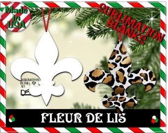 Single Sided Fleur De Lis Christmas Ornament Sublimation Blanks Picture Ornament Photo Gift Christmas Decor Saints Louisiana Cajun Gifts Diy