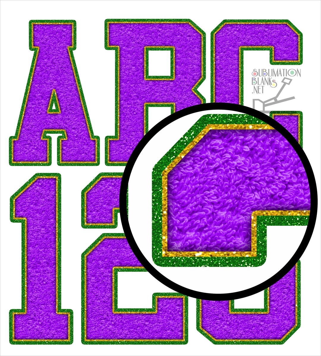 mardi gras chenille patches