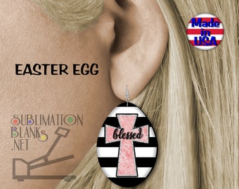 Ss EASTER EARRINGS Sublimation Blanks Earrings Dangle Easter Egg Earrings Handmade Earrings Dangle and Drop Earrings Dye Sublimation Blanks