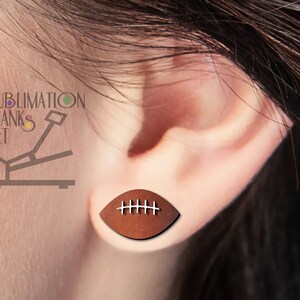 STUD Earrings FOOTBALL SUBLIMATION Blanks Bulk Wholesale Earrings Cute ...
