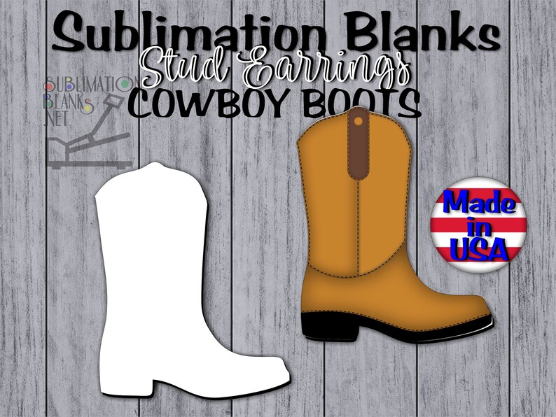 COWBOY BOOT Double Sided Earrings SUBLIMATION Blanks Wholesale Cute Earrings Dangle Earrings Jewelry Blanks diy Unique Earrings Fun Earrings image 7