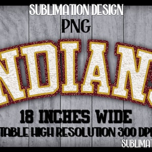 INDIANS Png Maroon Gold Glitter Faux CHENILLE Patch Varsity Team Mascot School Spirit Sublimation Designs Downloads Digital Printable diy