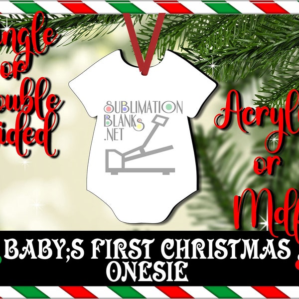 ds FIRST CHRISTMAS Sublimation Blanks Christmas Ornament Personalized Custom Ornament with your Picture Wholesale Bulk Baby Bodysuit clothes