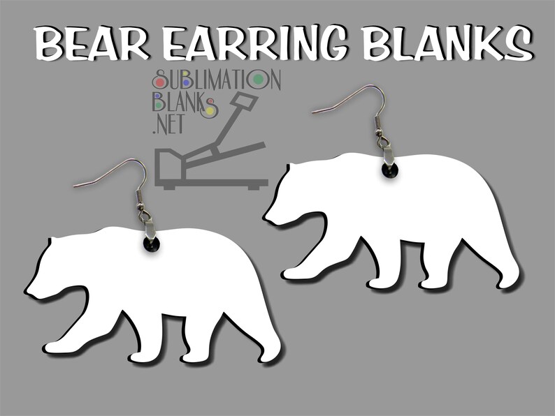 DOUBLE Sided Earrings SUBLIMATION Blanks Mama Bear Earrings Wholesale Cute Earrings Dangle & Drop Earrings Jewelry Blanks Mothers Day gifts image 2