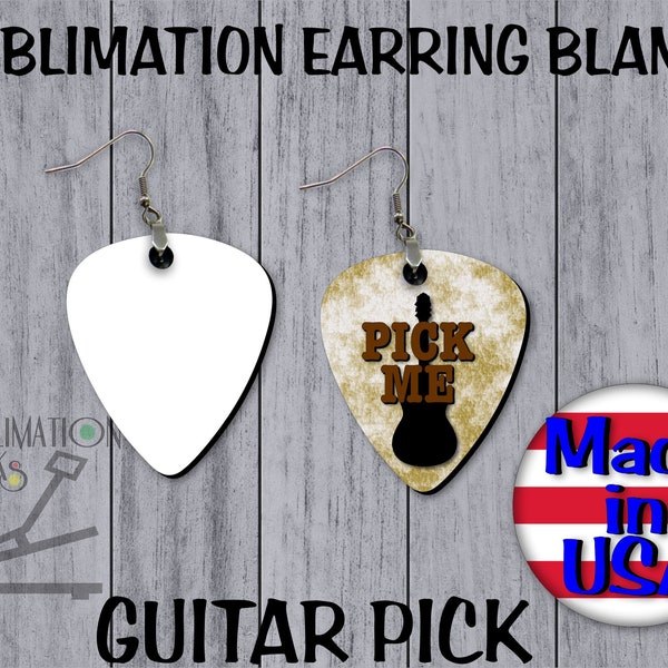 GUITAR PICK Earrings Double Sided SUBLIMATION Blanks Wholesale Cute Earrings Dangle Earrings Jewelry Blanks diy Country Western Jewelry