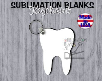 TOOTH KEYCHAIN Blanks DOUBLE Sided Sublimation Blanks Dentist Dental Assistant Nurse Teeth Wholesale Blanks Ornament diy