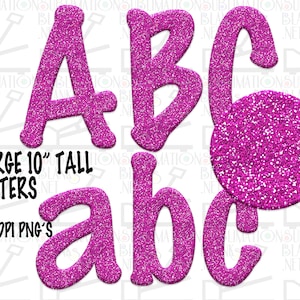 Png, Digital, Sublimation Designs Downloass HOT PINK GLITTER Png Font Png LetterScrapbook AlphabetClipart sublimation png files for cricut