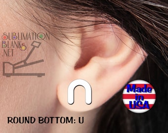 Round Bottom U SHAPE Earrings Studs SUBLIMATION Blanks Wood Jewelry Earrings Blanks Earrings Stud mdf diy BOHO Rainbow Minimalist Earrings