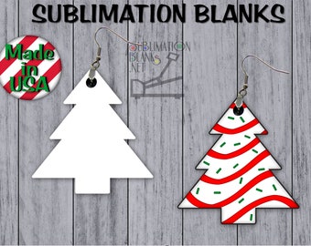 Pendientes de árbol de Navidad de una sola cara, sublimación, pendientes bonitos al por mayor, pendientes colgantes, piezas de joyería, pendientes de árbol de Navidad para hacer tú mismo