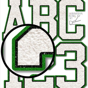 New GREEN 3 Inch Chenille Letters Gameday Shirts Chenille Letters Iron on  Patches Iron on Letters Christmas Sweatshirts 