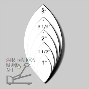 Boucles d&#39;oreilles en forme de feuille, Boucles d&#39;oreilles à sublimation, Blancs à sublimation, Boucles d&#39;oreilles pendantes, Choix parmi plusieurs tailles, Simple face, Mdf, Sublimation