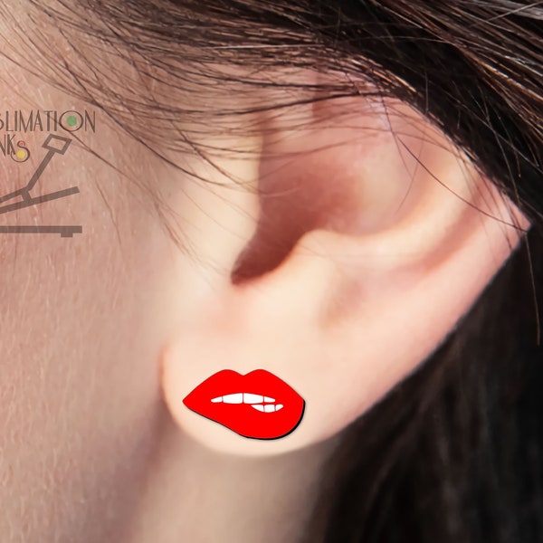 LIPS STUDs Earrings 80's SUBLIMATION Blanks Earrings Bulk Wholesale Earrings Cute Earrings diy Sublimation Earring Blanks 80's jewelry teeth