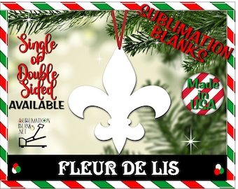 Dubbelzijdige Fleur De Lis Christmas Ornament Sublimation Blanks Picture Ornament Photo Gift Christmas Decor Saints Louisiana Cajun Geschenken Diy