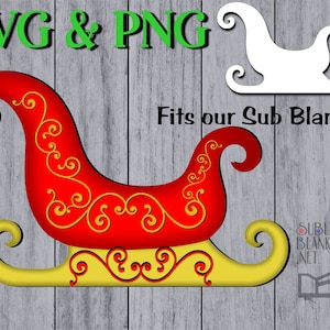 Santas Sleigh CHRISTMAS SVG Christmas png Christmas Clipart Sublimation Designs Downloass Christmas Ornament Design Sleigh Svg Sleigh Png