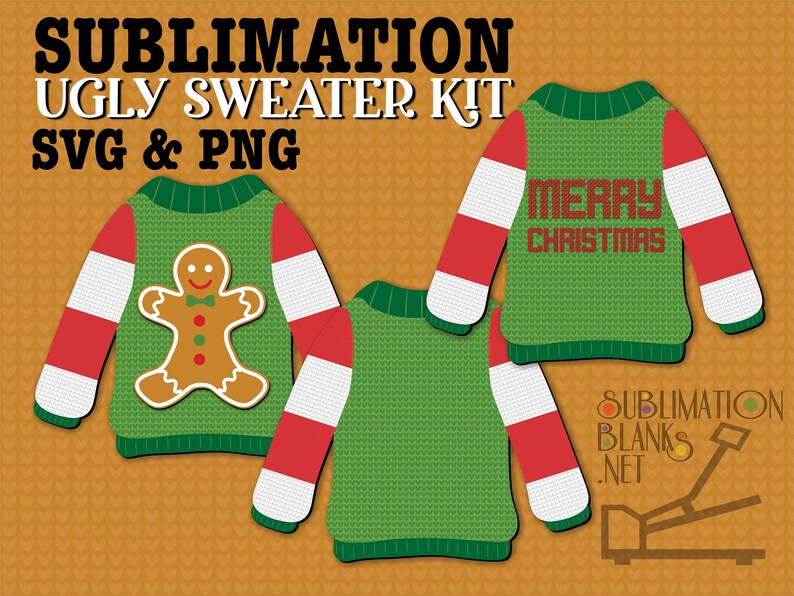 UGLY SWEATER SVG Sublimation Kit Svg png Christmas Svg Holiday Sublimation Designs Downloads Digital Download Alphabet Alpha Letters Fonts image 5