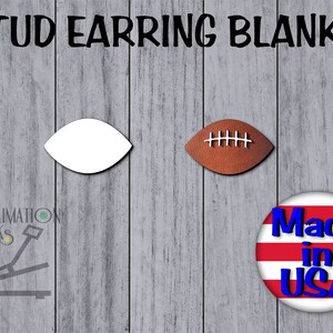 STUD Earrings FOOTBALL SUBLIMATION Blanks Bulk Wholesale Earrings Cute ...